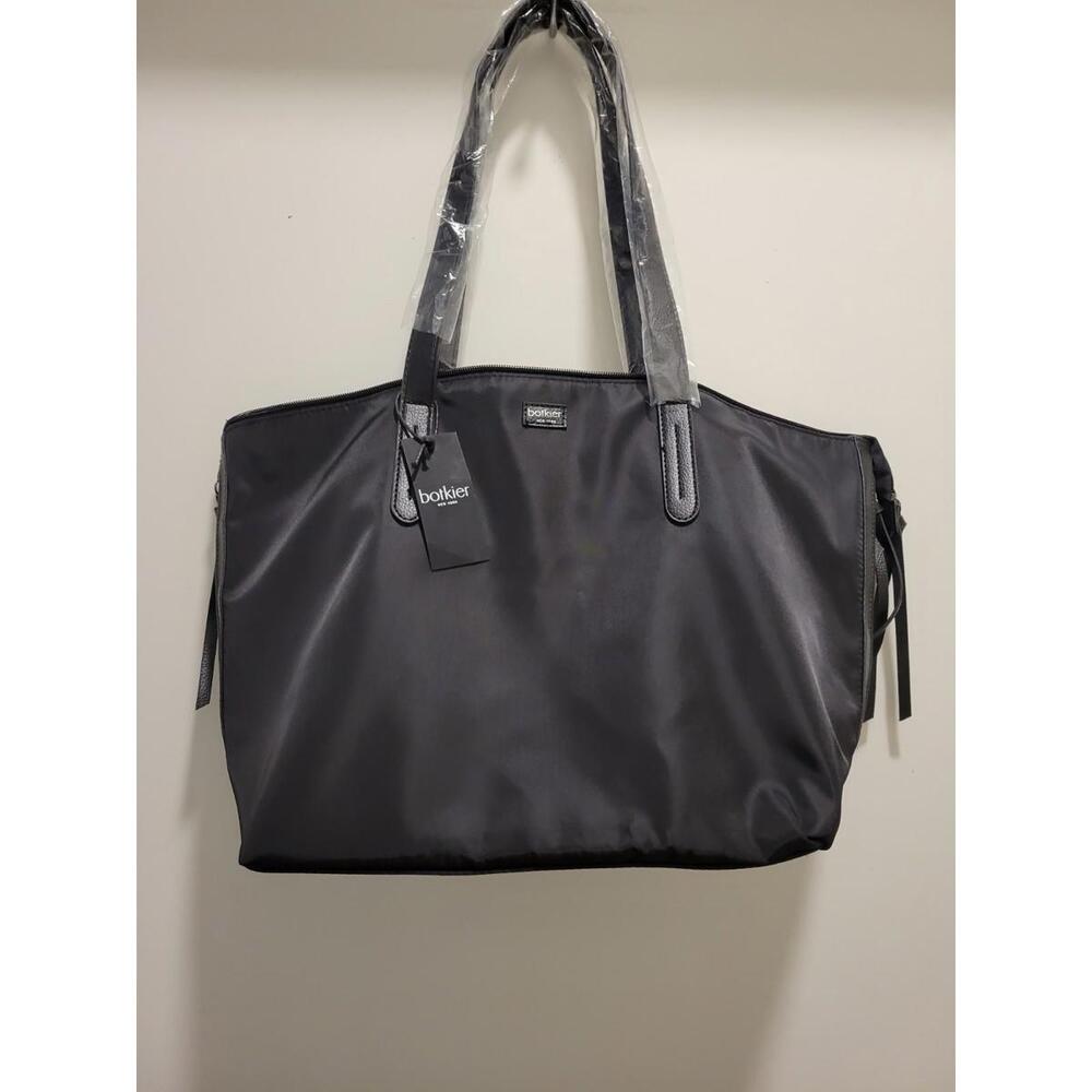 BOTKIER New York Women's 18” Classic Black Nylon Tote Travel Shoulder Bag Purse